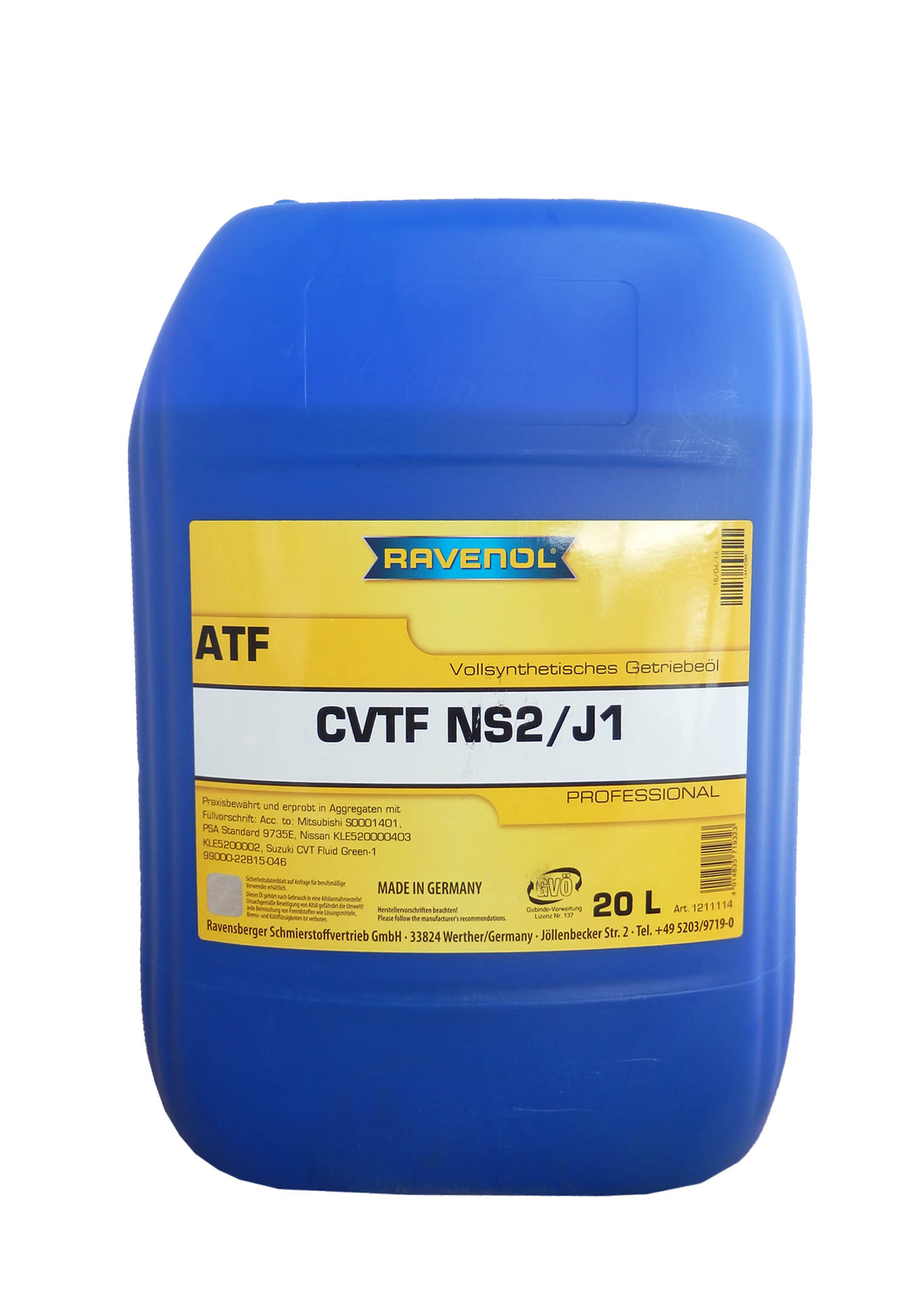 Купить запчасть RAVENOL - 4014835719323 Трансмиссионное масло CVTF NS2/J1 Fluid (20л) new