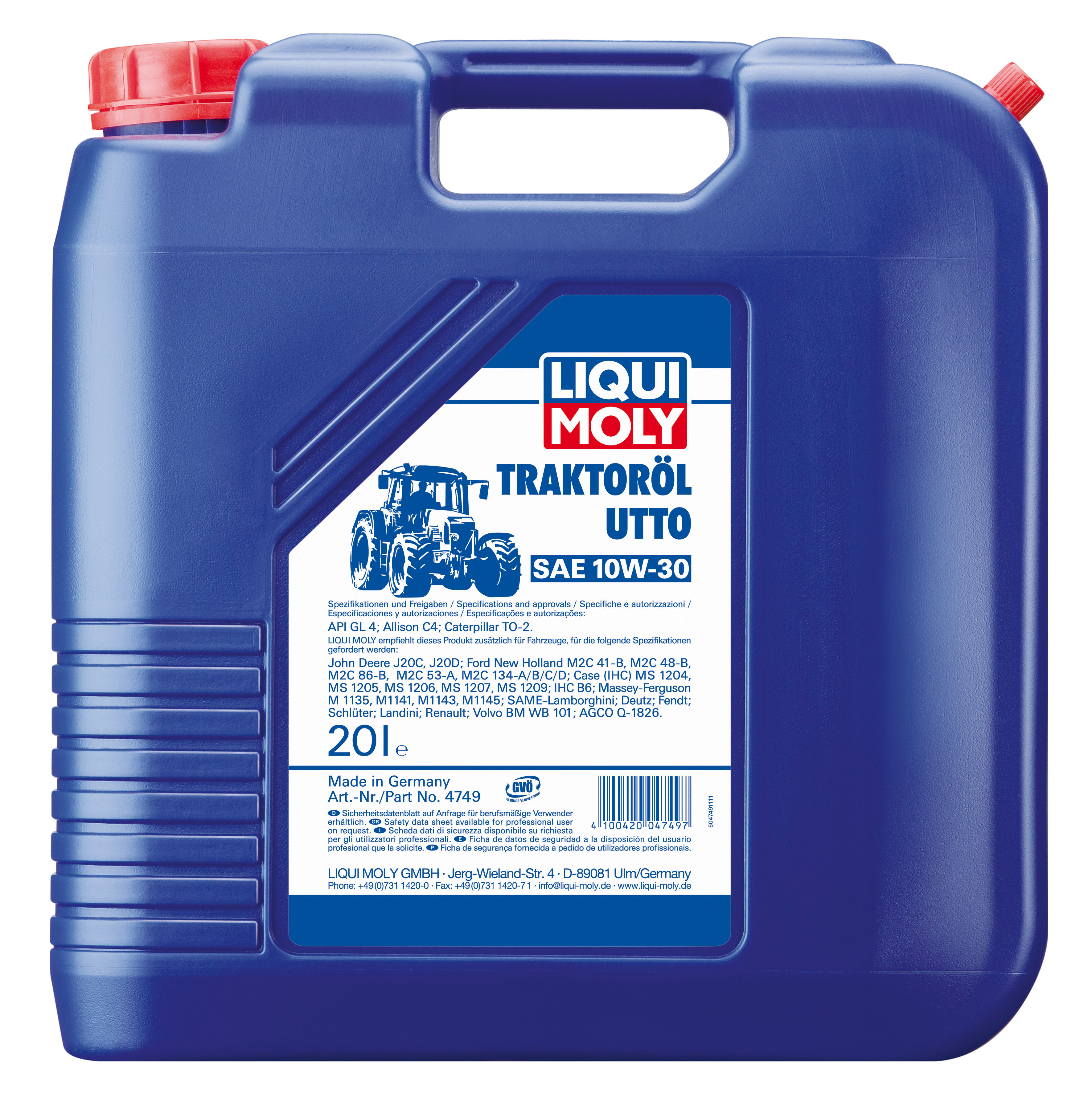 Купить запчасть LIQUI MOLY - 4749 Traktoroil UTTO SAE 10W-30