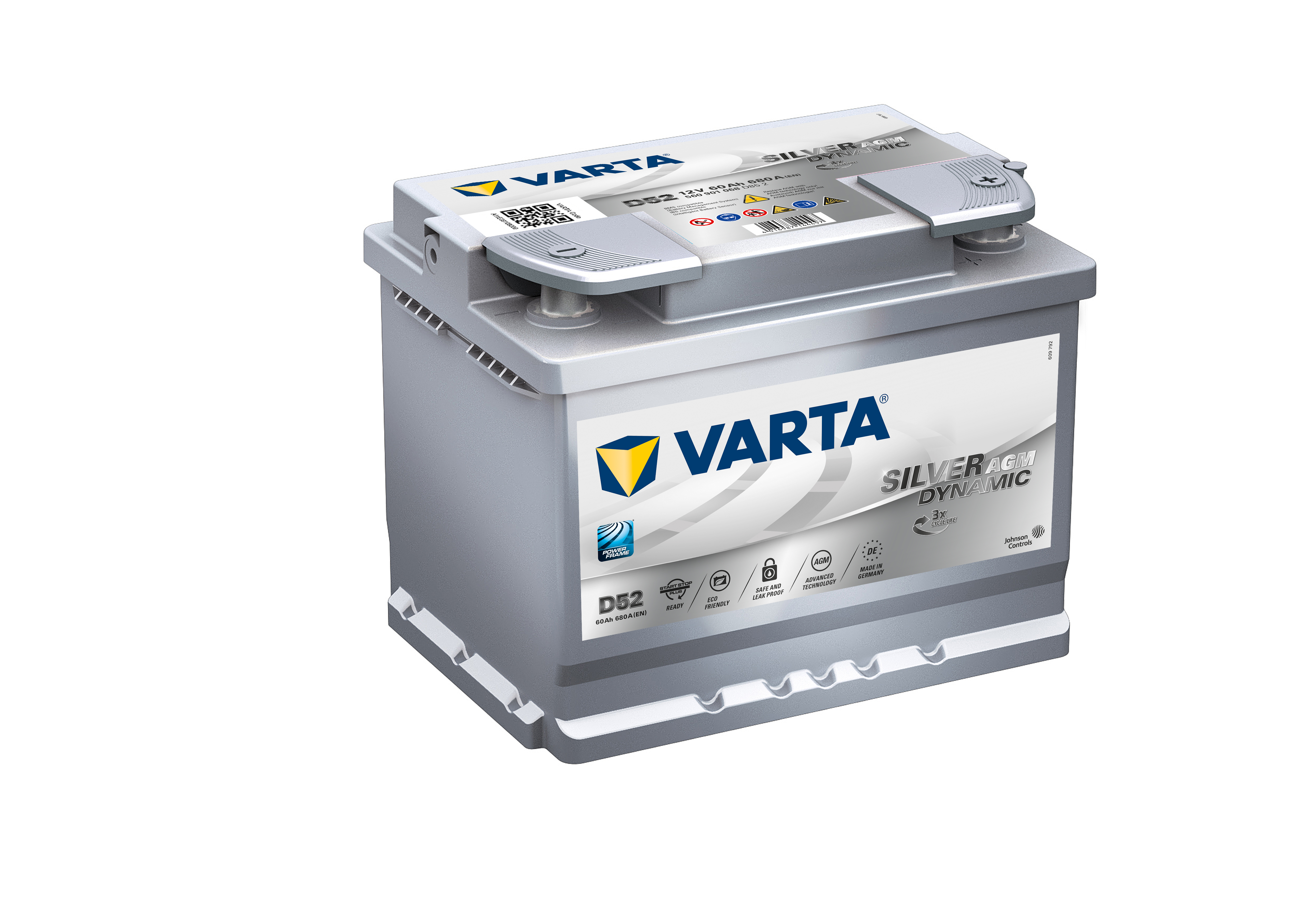 Купить запчасть VARTA - 560901068 Аккумулятор VARTA Silver AGM 60 А/ч 560901 D52 ОБР 242x175x190 EN680