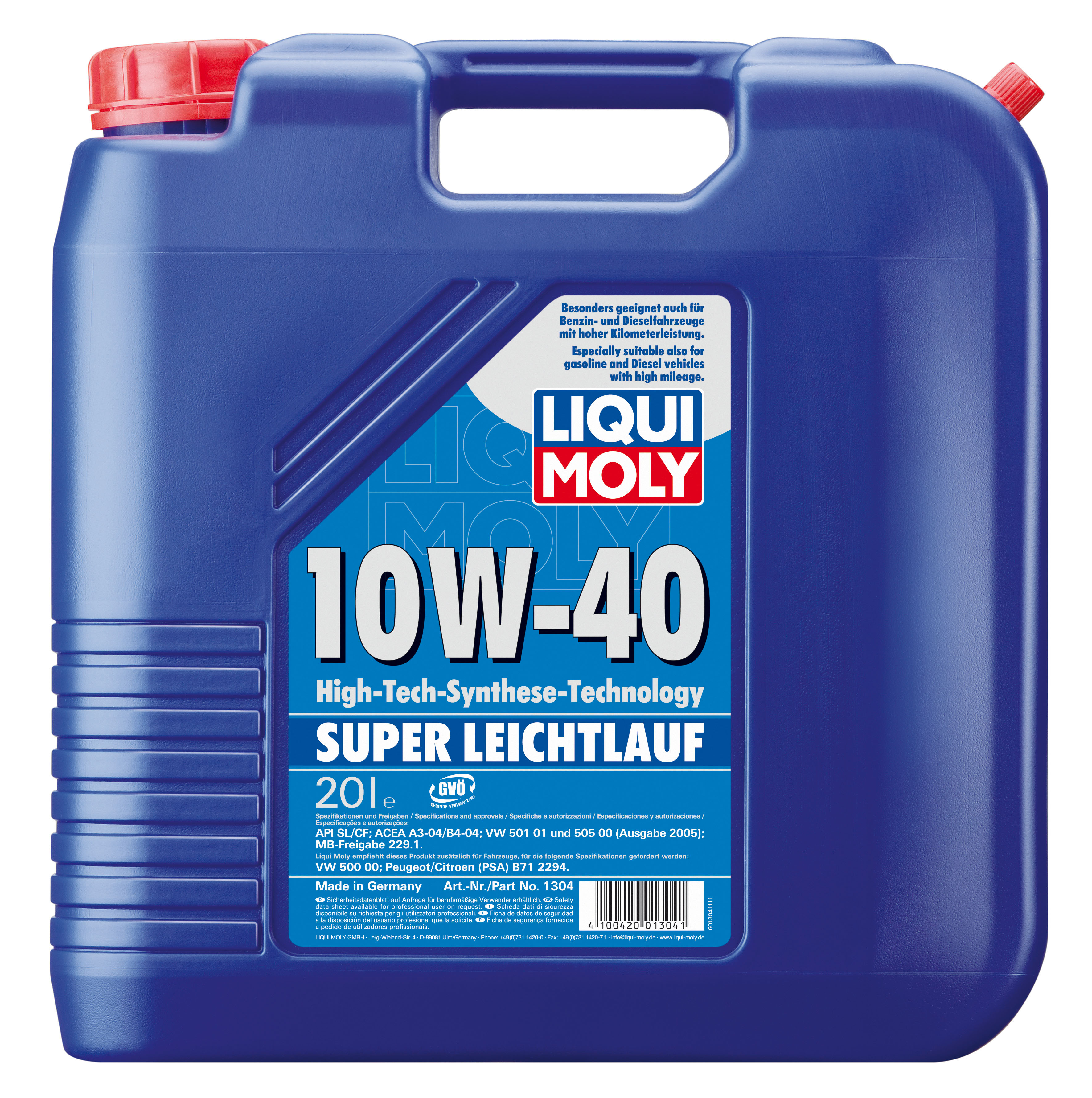 Купить запчасть LIQUI MOLY - 1304 Моторное масло Liqui moly Super Leichtlauf 10W-40 20л