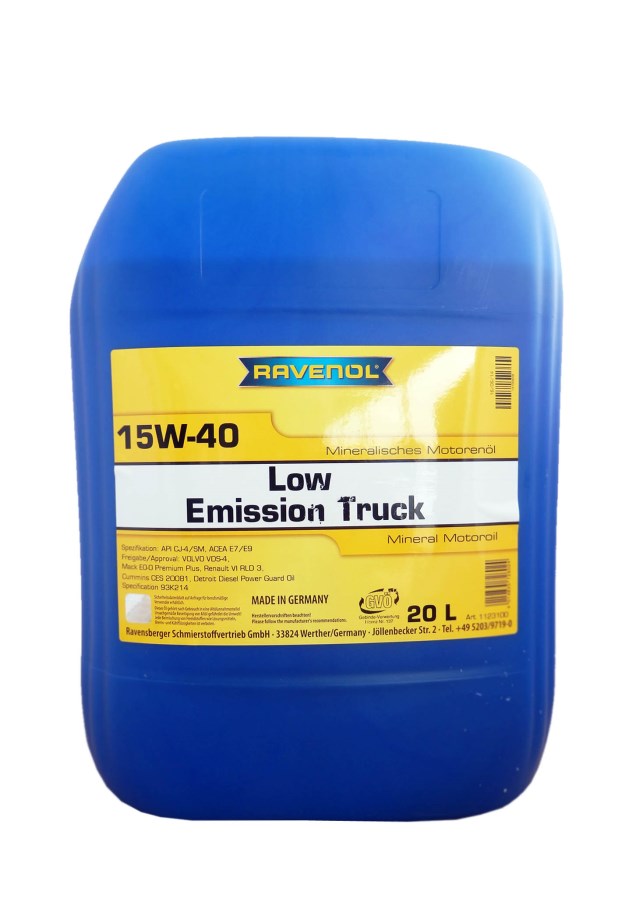 Купить запчасть RAVENOL - 4014835726024 Моторное масло Ravenol Low Emission Truck SAE 15W-40 20л