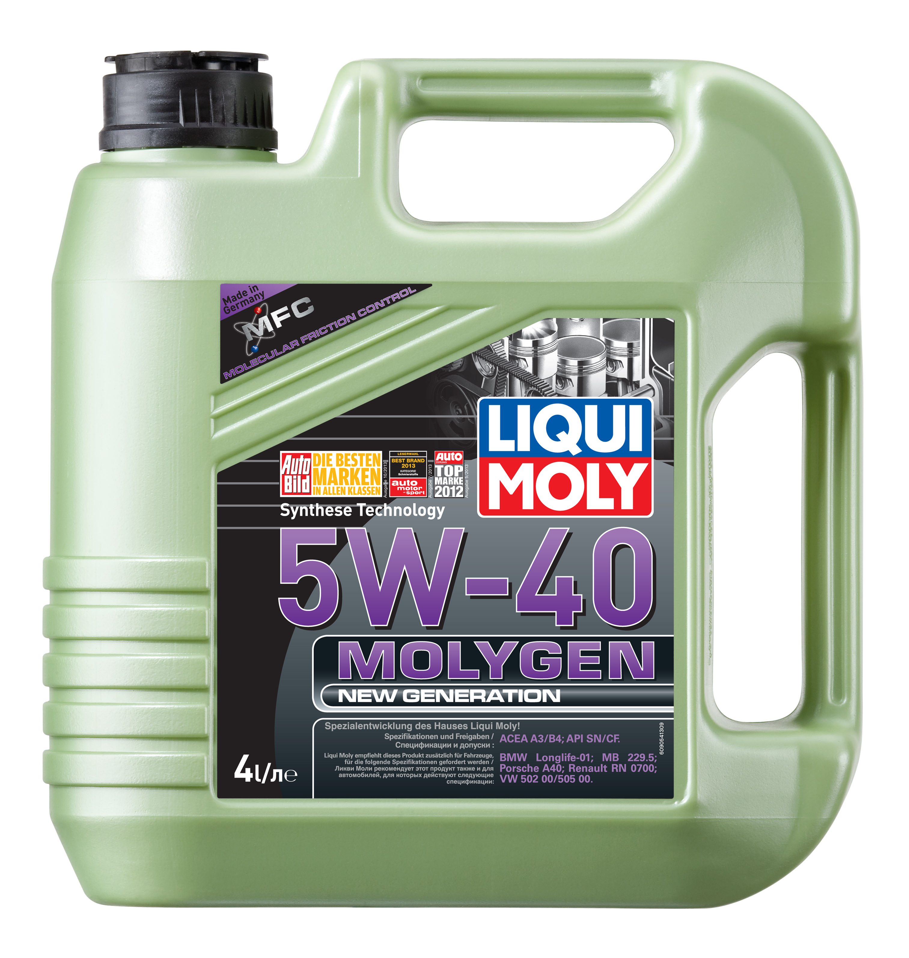 Купить запчасть LIQUI MOLY - 9054 Масло моторное MOLYGEN (5W-40) 4л LIQUI MOLY