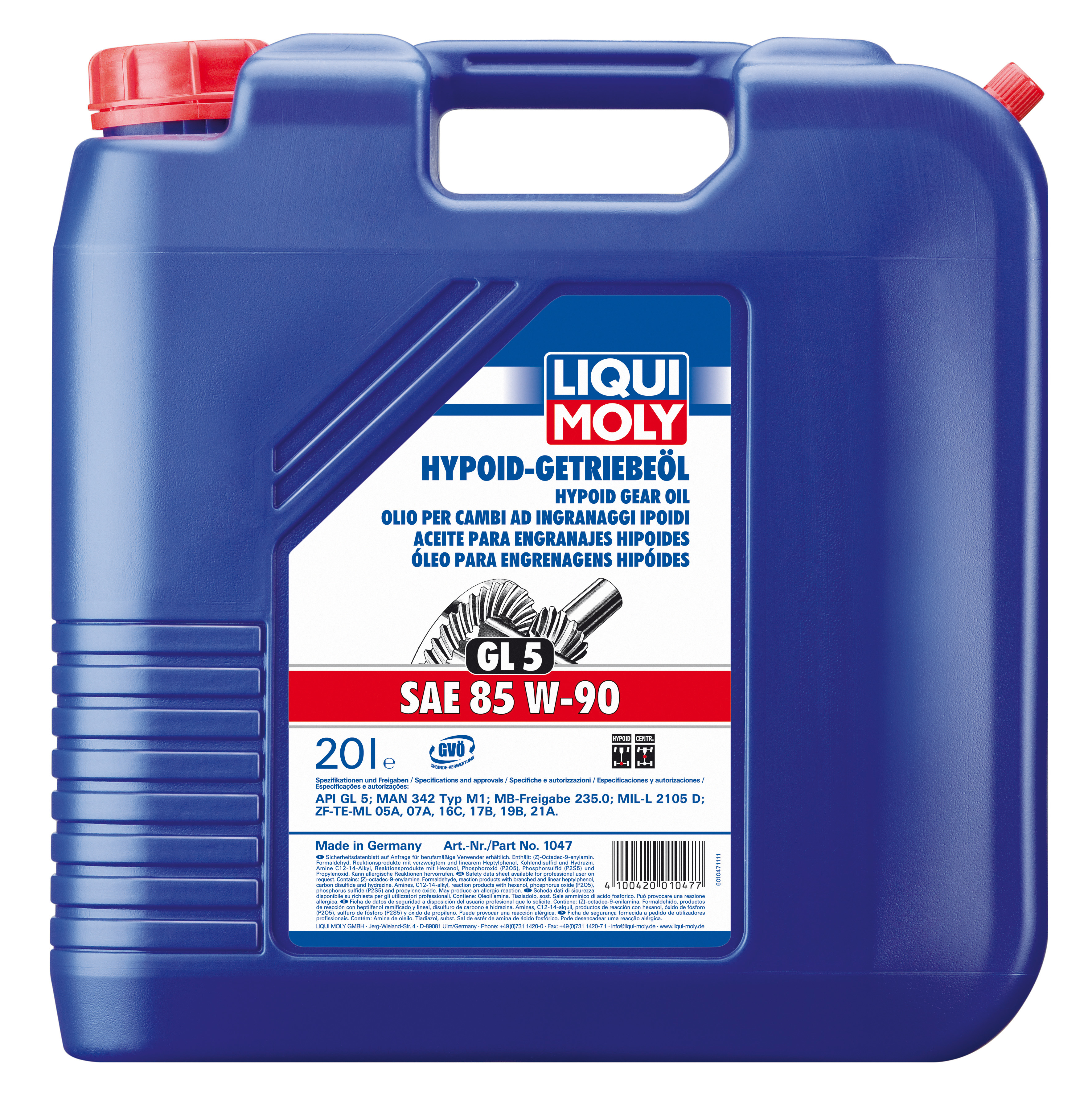 Купить запчасть LIQUI MOLY - 1047 Трансмиссионное масло Hypoid-Getriebeoil SAE 85W-90