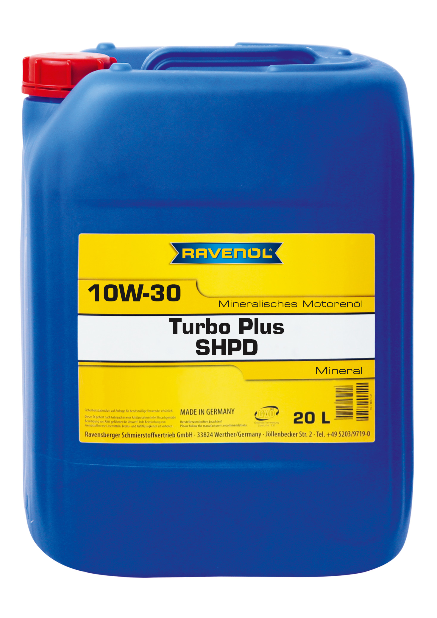 Купить запчасть RAVENOL - 4014835637726 Моторное масло Ravenol Turbo plus SHPD 10W-30 20л