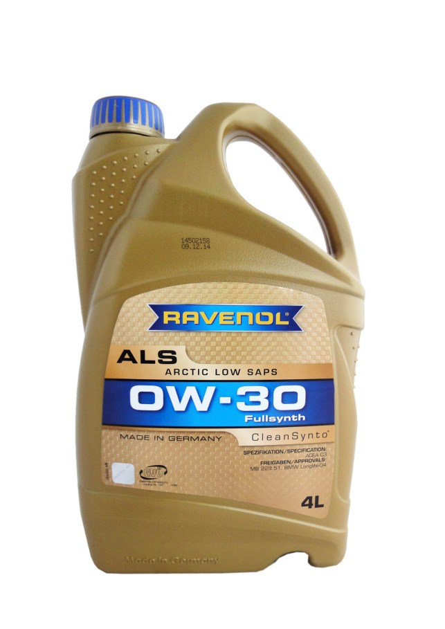 Купить запчасть RAVENOL - 4014835797796 Моторное масло Ravenol Arctic Low SAPS ALS SAE 0W-30 4л