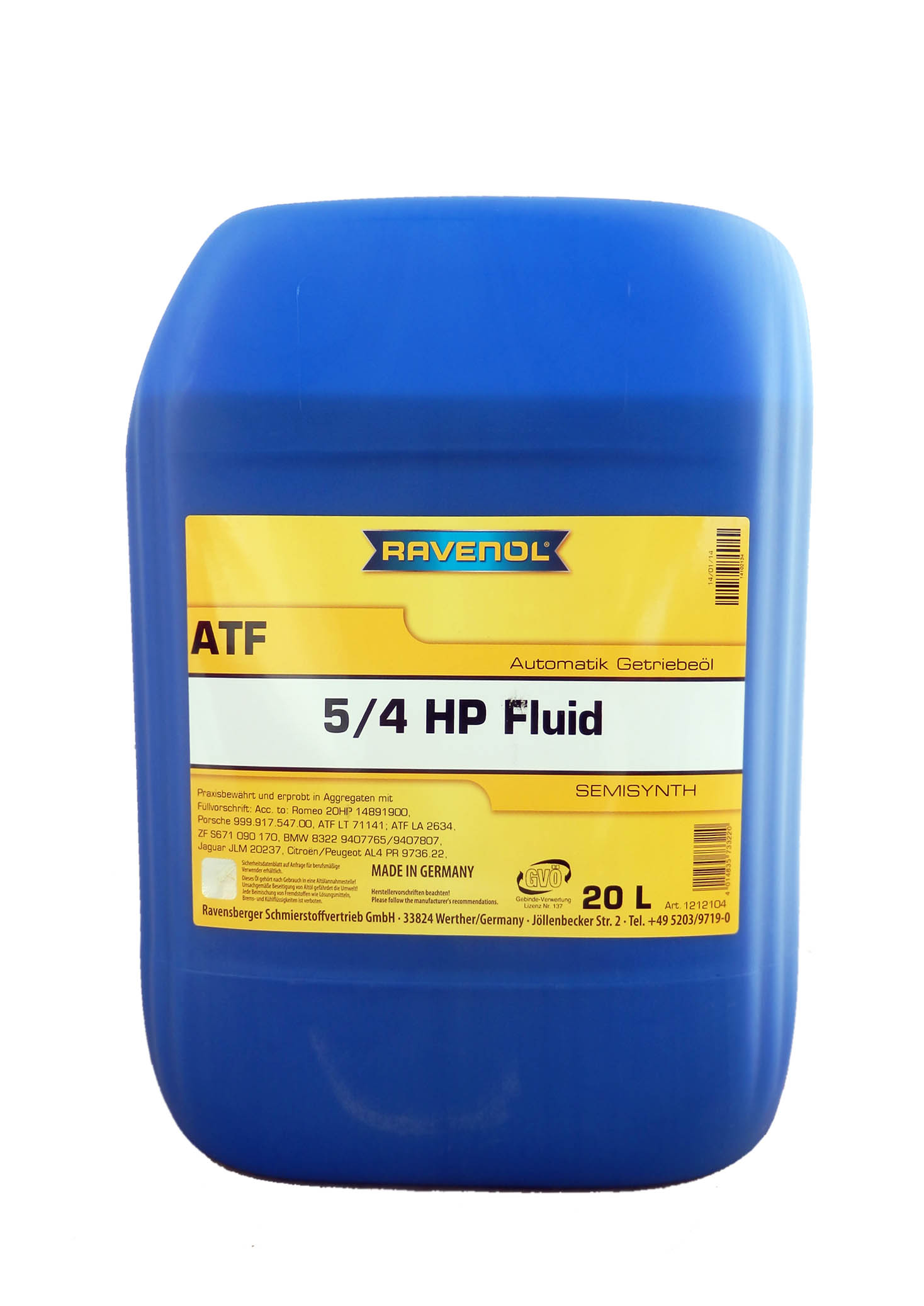 Купить Ravenol 4014835733220 Трансмиссионное масло  ATF 5/4 HP (20л) new