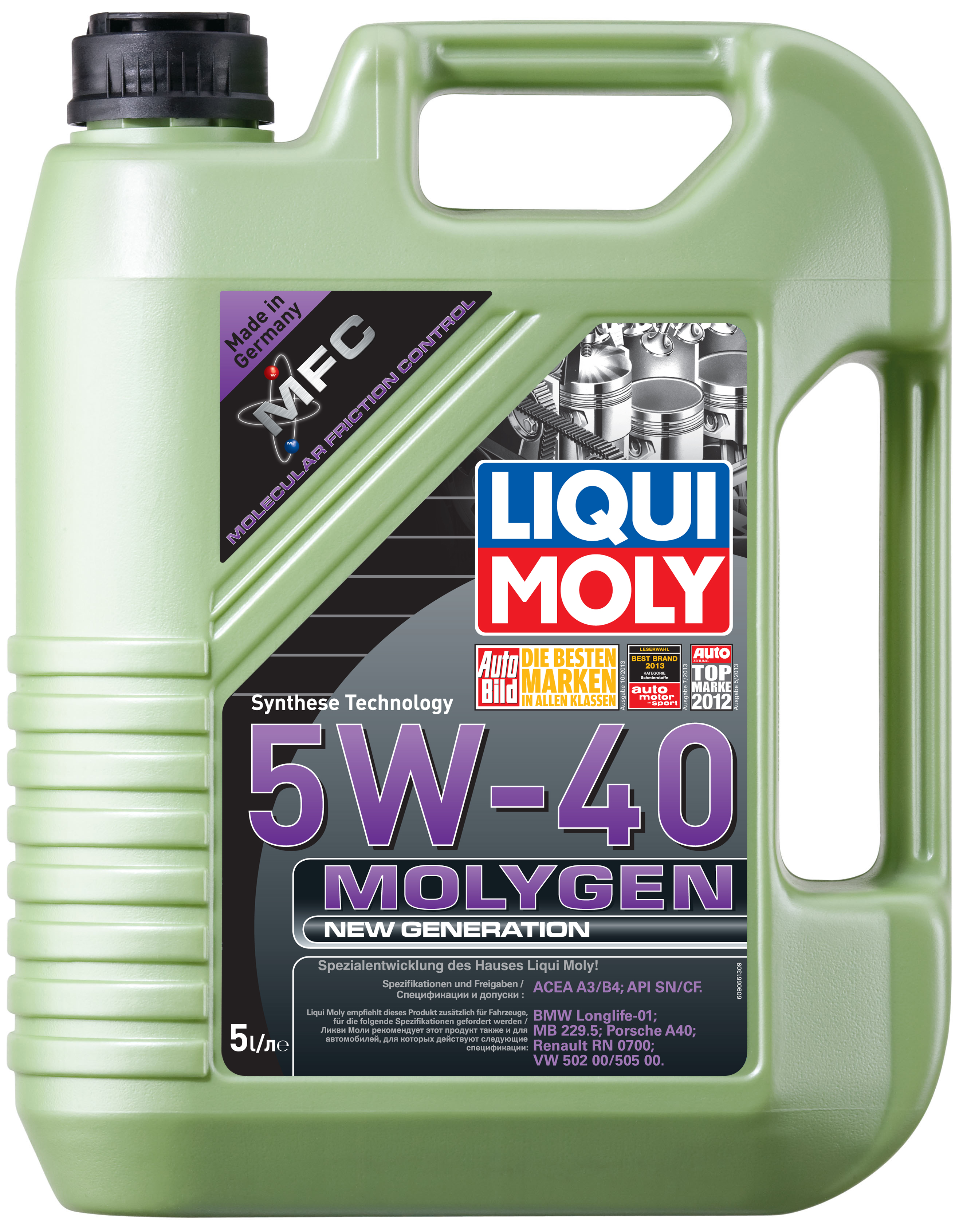 Купить запчасть LIQUI MOLY - 9055 Моторное масло Liqui moly Molygen New Generation 5W-40 5л