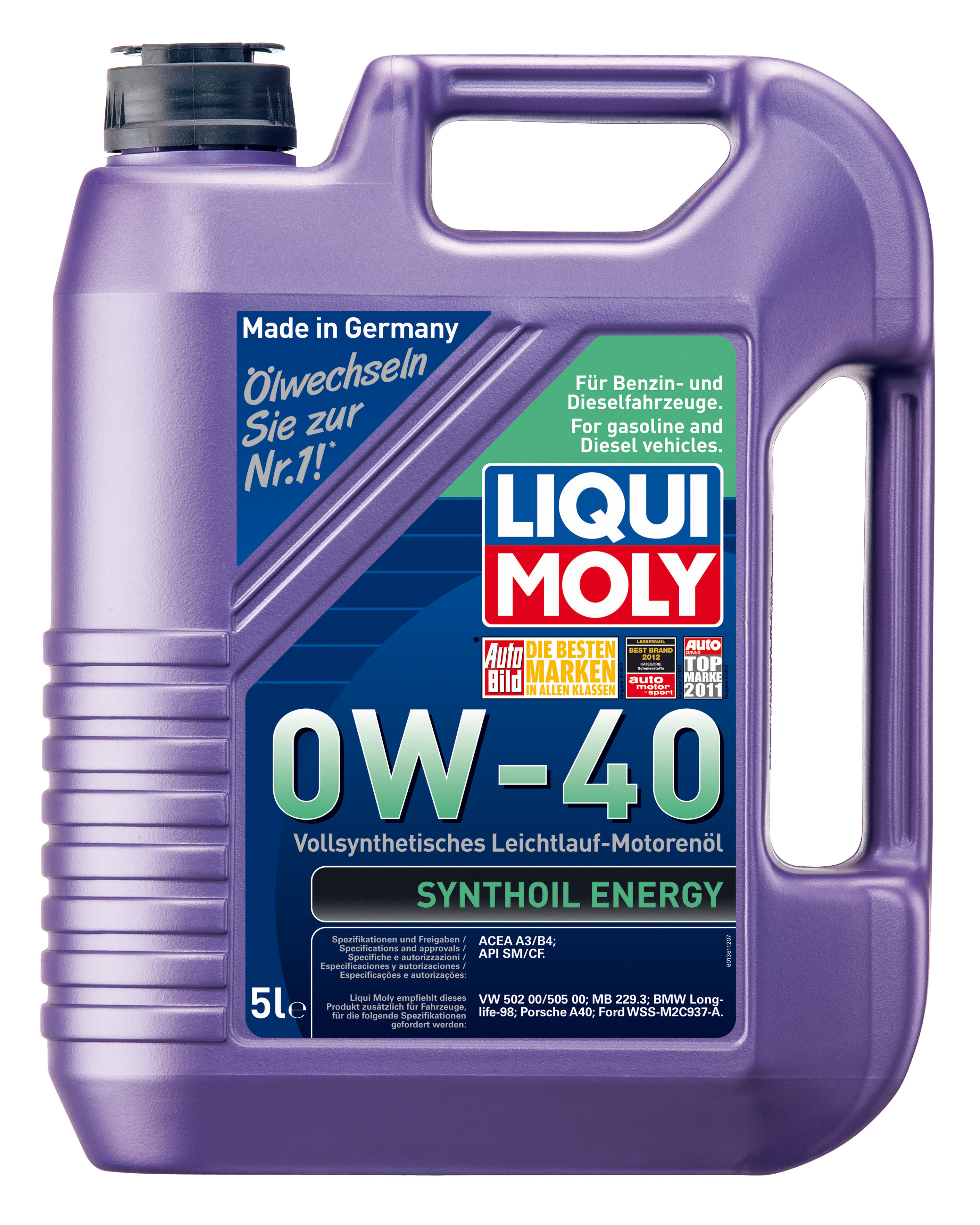 Купить запчасть LIQUI MOLY - 1923 Моторное масло Liqui moly Synthoil Energy 0W-40 5л